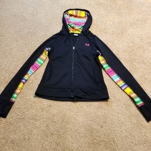 𝅺fila Women's Black Zip Up Light Weight Hoodie, size small